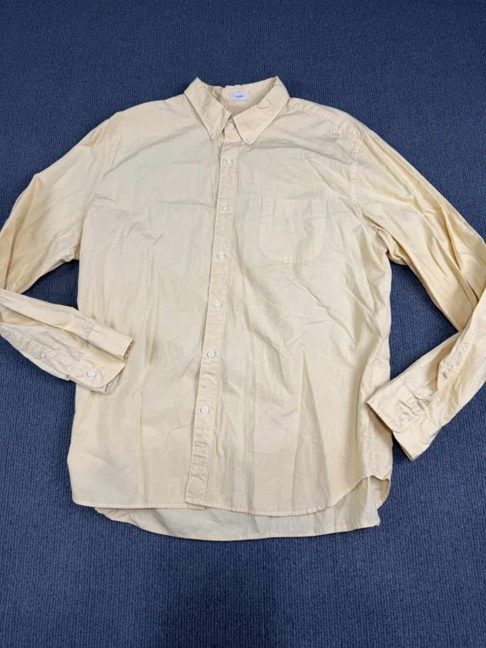 J. Crew Mens Yellow Classic Fit Long Sleeve Button-Up Shirt XL